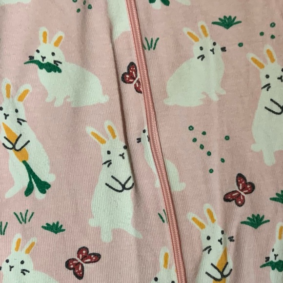 Hanna Andersson size 60 (3-6 month) Pink Bunny Pajamas - Picture 2 of 4